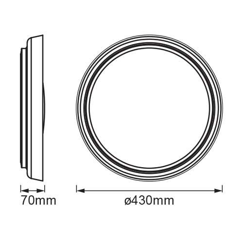 Dimensions plafonnier Orbis LEDVANCE