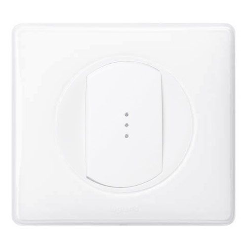 LEGRAND Céliane Interrupteur va et vient complet blanc à voyant lumineux blanc - vue de face
