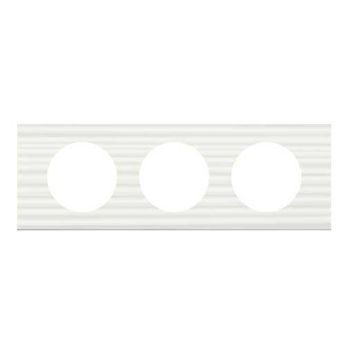 LEGRAND Céliane Plaque Matières 3 postes Corian cannelé - 069013