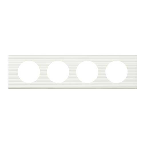 LEGRAND Céliane Plaque Matières 4 postes Corian cannelé- 069014