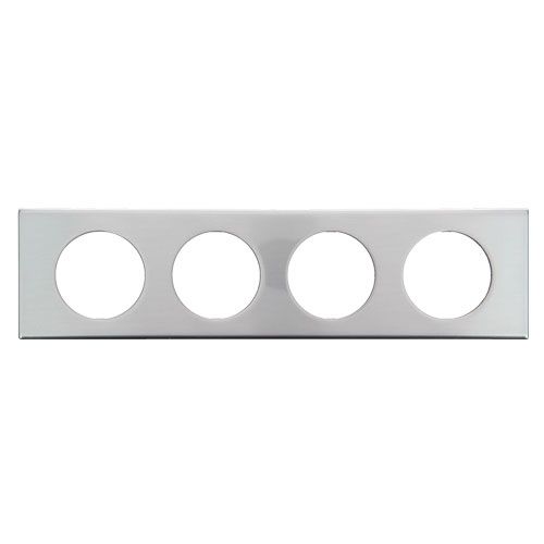 LEGRAND Céliane Plaque - Métal - 4 postes 71mm Inox brossé