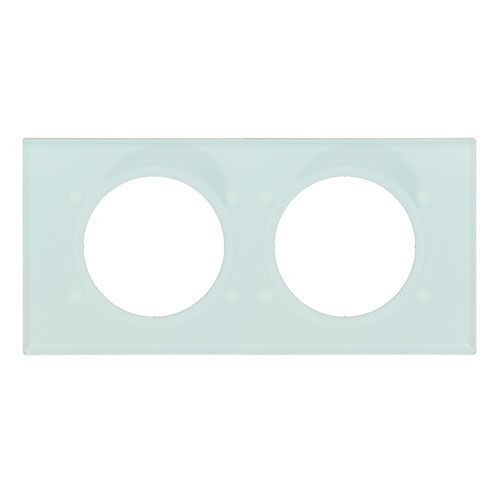 LEGRAND Céliane Plaque Matières 2 postes Verre kaolin - 069312