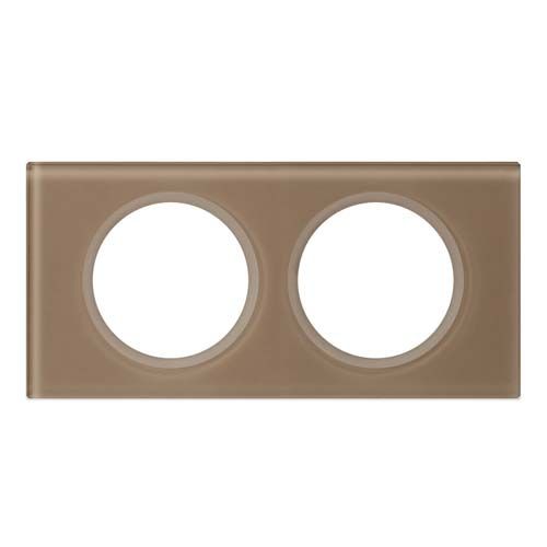 LEGRAND Céliane Plaque Matières 2 postes Verre moka - 069462