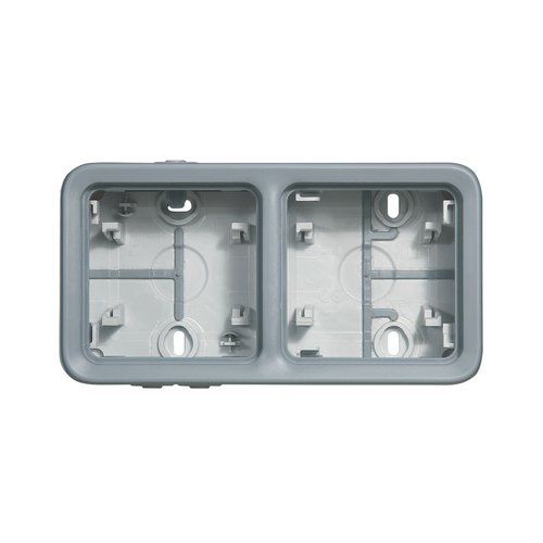 boîtier saillie horizontal étanche Legrand Plexo 2 postes - vue de face