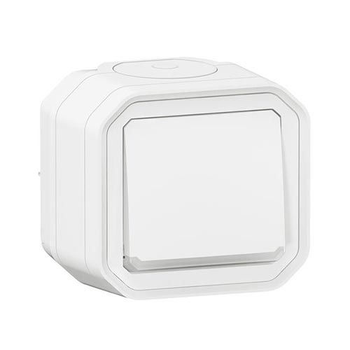 Bouton poussoir complet blanc à voyant lumineux Legrand Plexo gamme étanche