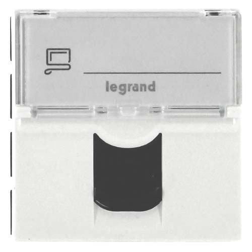 Prise RJ45 CAT6 FTP LEGRAND Mosaic - vue de face