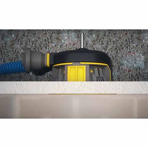 Boîte point de centre pour placo® - vue du plafond côté isolation