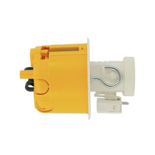 point de centre DCL Legrand Batibox avec douille et fiche DCL - vue de côté