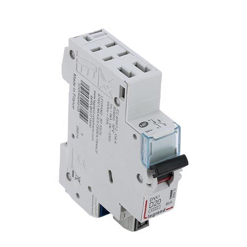 Disjoncteur LEGRAND DNX3 20A auto Ph+N courbe D 4,5kA 230V - vue de dessus