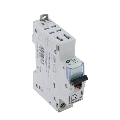 Disjoncteur LEGRAND DNX3 32A auto/vis Ph+N courbe D 4,5kA 230V - vue de dessus