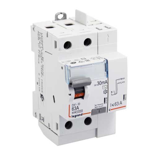 vue dessus LEGRAND Interrupteur différentiel 63A 30mA Type AC DX3 AUTO