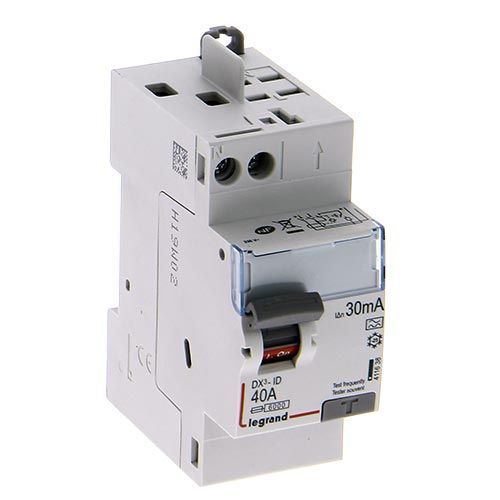 Interrupteur différentiel LEGRAND DX3 40A 30mA type A auto 230V - photo de dessus