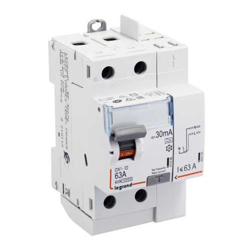vue dessus LEGRAND Interrupteur différentiel 63A 30mA Type A DX3 AUTO