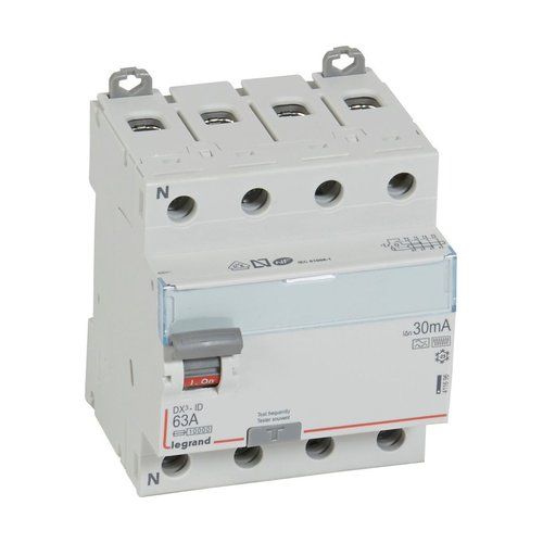 Interrupteur différentiel LEGRAND DX3 tétrapolaire 63A 30mA type F 4 modules 400V