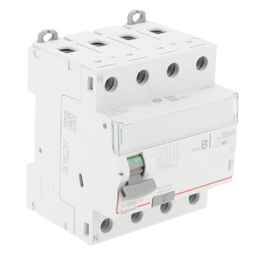 Interrupteur différentiel tétrapolaire 63A 30mA type B 4 modules 400V Legrand DX3