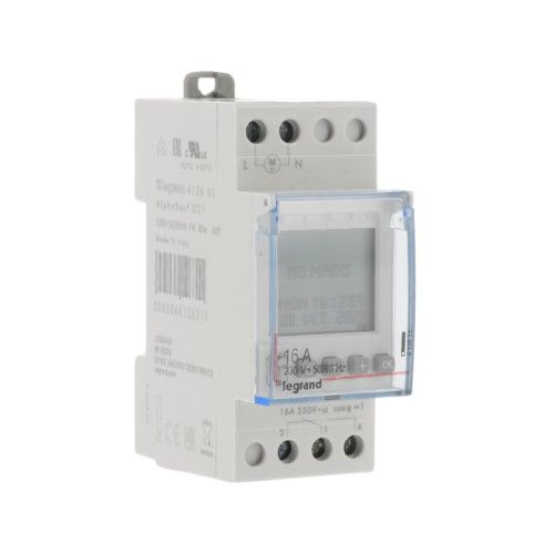 Interrupteur horaire 16A monophasé digital programmable jour/hebdo 2 modules LEGRAND