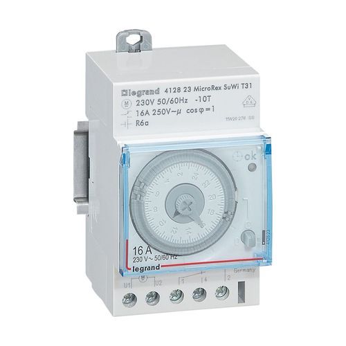 Interrupteur horaire LEGRAND 16A monophasé analogique programmable journalier 3 modules