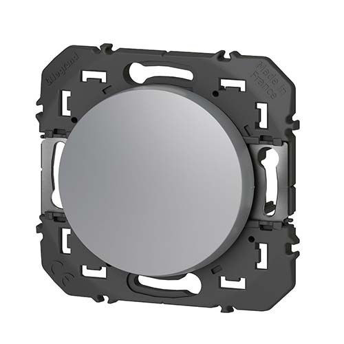Interrupteur va-et-vient Legrand Dooxie finition alu - vue de profil