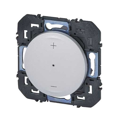 Variateur de lumière Legrand Dooxie finition alu - vue de profil