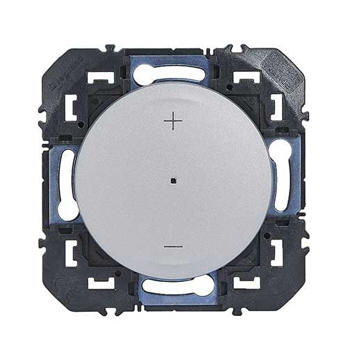 Variateur de lumière Legrand Dooxie finition alu - vue de face