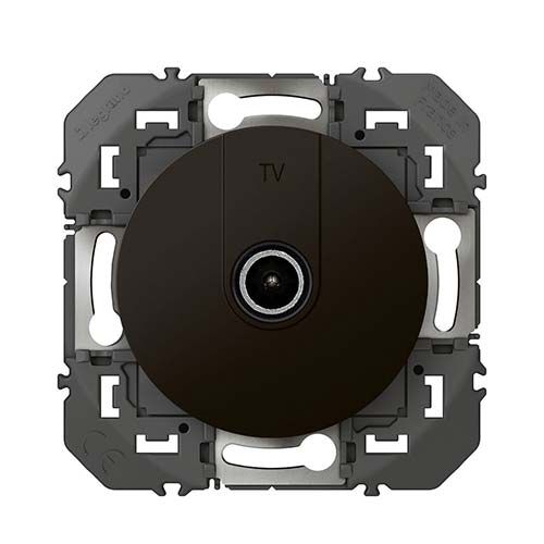 Prise TV Legrand Dooxie noir mat - vue de face