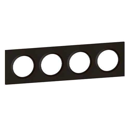 Plaque 4 postes Legrand Dooxie noir mat