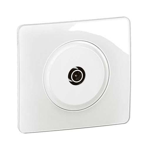 Prise TV simple mâle Legrand® Céliane avec une plaque de finition
