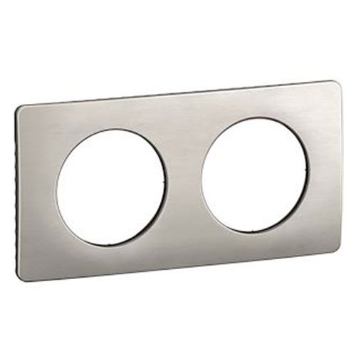 plaque 2 postes alu satiné Legrand New Celiane