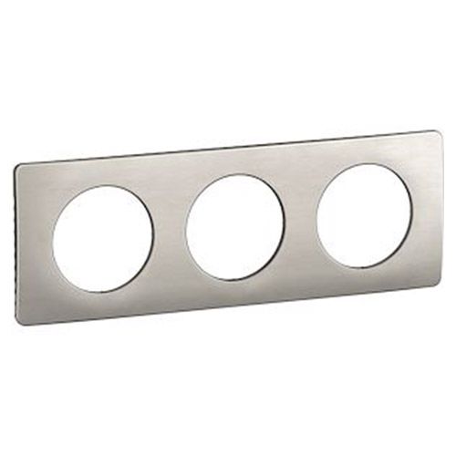 plaque 3 postes alu satiné Legrand® New Celiane