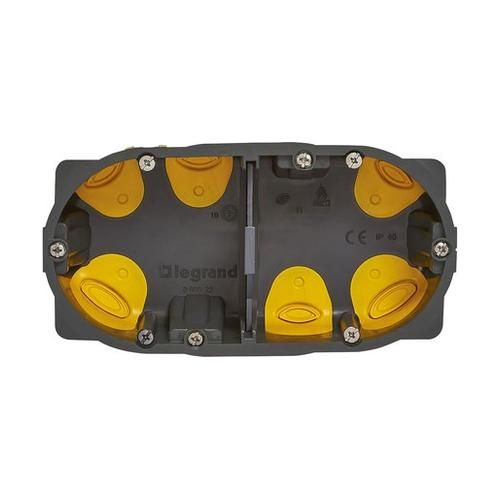 Boîte d'encastrement double étanche à l'air Legrand Ecobatibox - vue de face