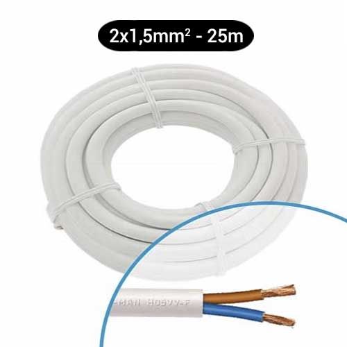 Câble Haut-parleur Lumonic 10m - 2x1,5mm² CCA, Rouge/noir, Jumelé, Pour Système Hi-Fi, Home Cinéma