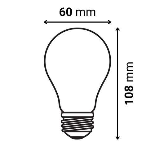 ampoule LED E27 8,5W Miidex - schéma avec dimensions