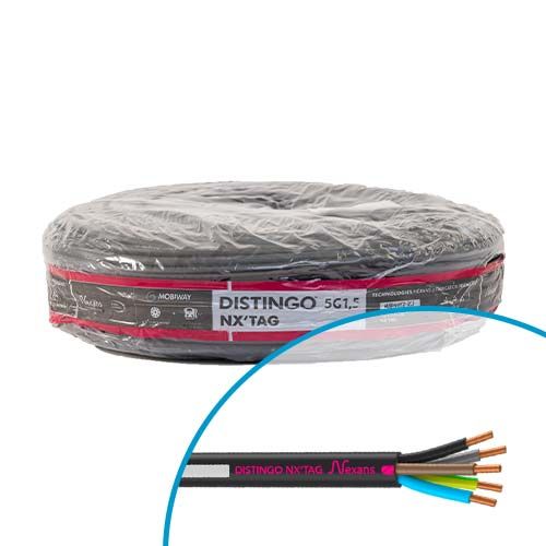 Couronne de 100m de câble rigide Nexans Distingo NX'Tag R2V 5G1.5²
