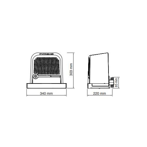 motorisation de portail NICE RBS600BDKCE - schéma avec dimensions