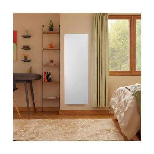 radiateur connecté à inertie fonte vertical Noirot Walter 2 blanc 2000W - photo ambiance intérieur