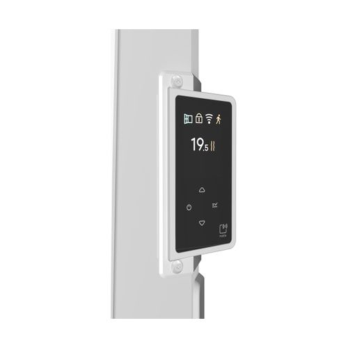 radiateur connecté à inertie fonte vertical Noirot Walter 2 blanc 2000W avec boitier de commande digital