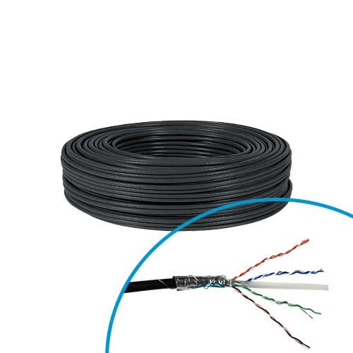 Couronne de 50m de câble RJ45 blindé anti-UV Omelcom