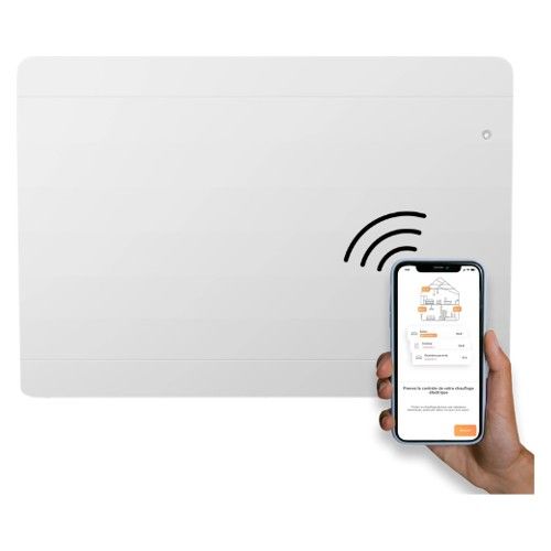 radiateur connecté à inertie fonte Noirot Walter 2 1500W blanc pilotable à distance