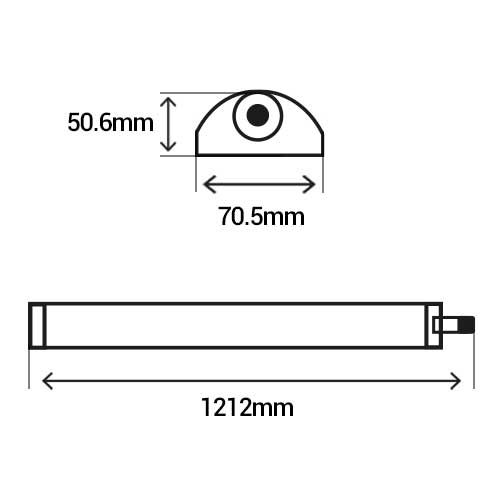 PANASONIC Réglette LED intégrée étanche 230V 36W 3960lm 120cm blanc - dimensions