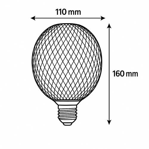 Dimensions ampoule LED Paulmann Metallic Glow