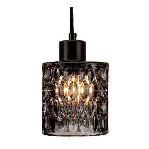 Suspension Pauleen Gleaming Magic éclairée en verre noir fumé