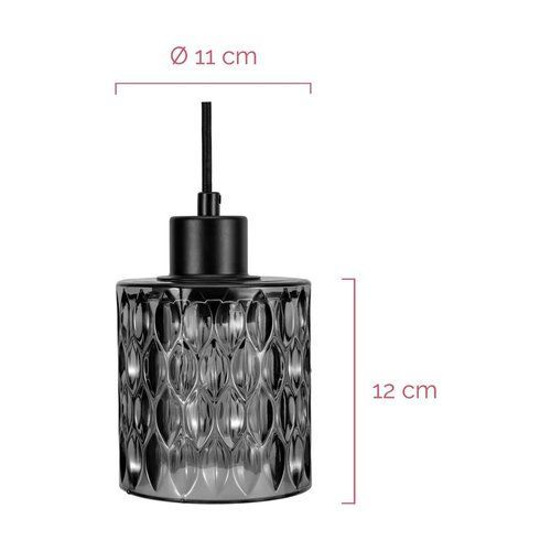 Suspension Pauleen Gleaming Magic en verre noir fumé - dimensions