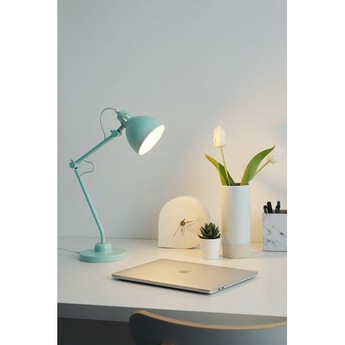 Lampe à poser Paulmann True Buddy métal vert satiné idéale pour un bureau