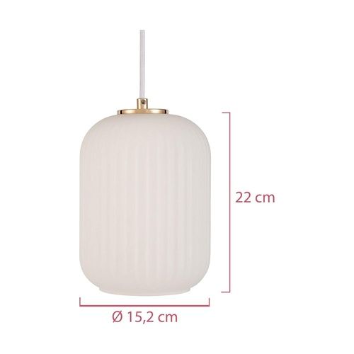 suspension Paulmann Noble Purity finition blanche et dorée champagne - dimensions