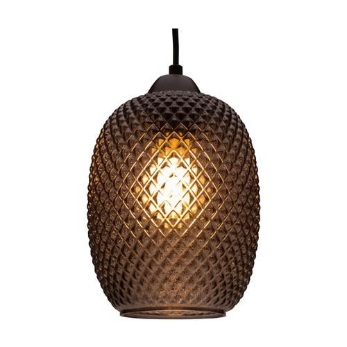 luminaire suspension Paulmann éclairé design verre fumé et noir