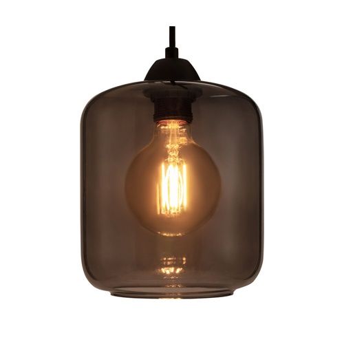 Suspension Paulmann Magic Glamour verre fumé noir avec ampoule E27 éclairée