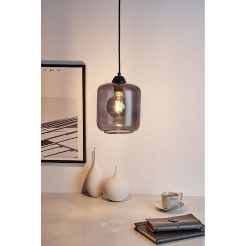 Suspension Paulmann Magic Glamour verre fumé noir idéale au dessus d'une table