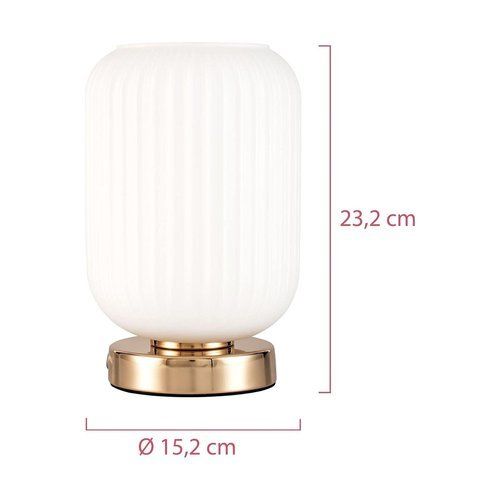 Dimensions de la lampe à poser blanche et doré Paulmann Noble Purity