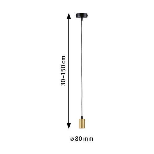 Dimensions de la suspension Paulmann Ravi noir mat et doré