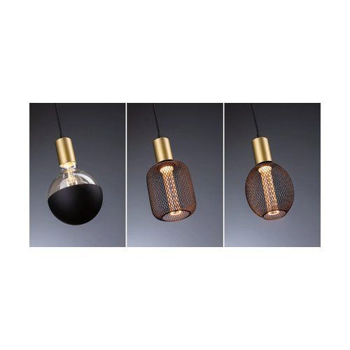 suspension Paulmann Ravi noir mat et doré avec différents types d'ampoules